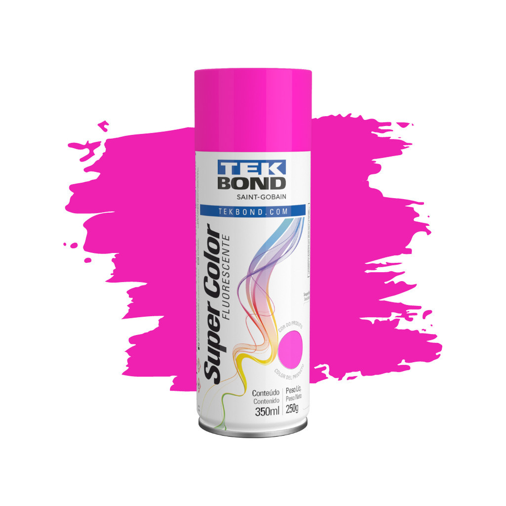 Tinta Spray Rosa Fluorescente Tekbond 350ml/250g