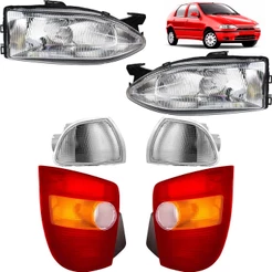 KIT Farol Lanterna Palio 1996 1997 1998 1999 2000 G1 Cromado