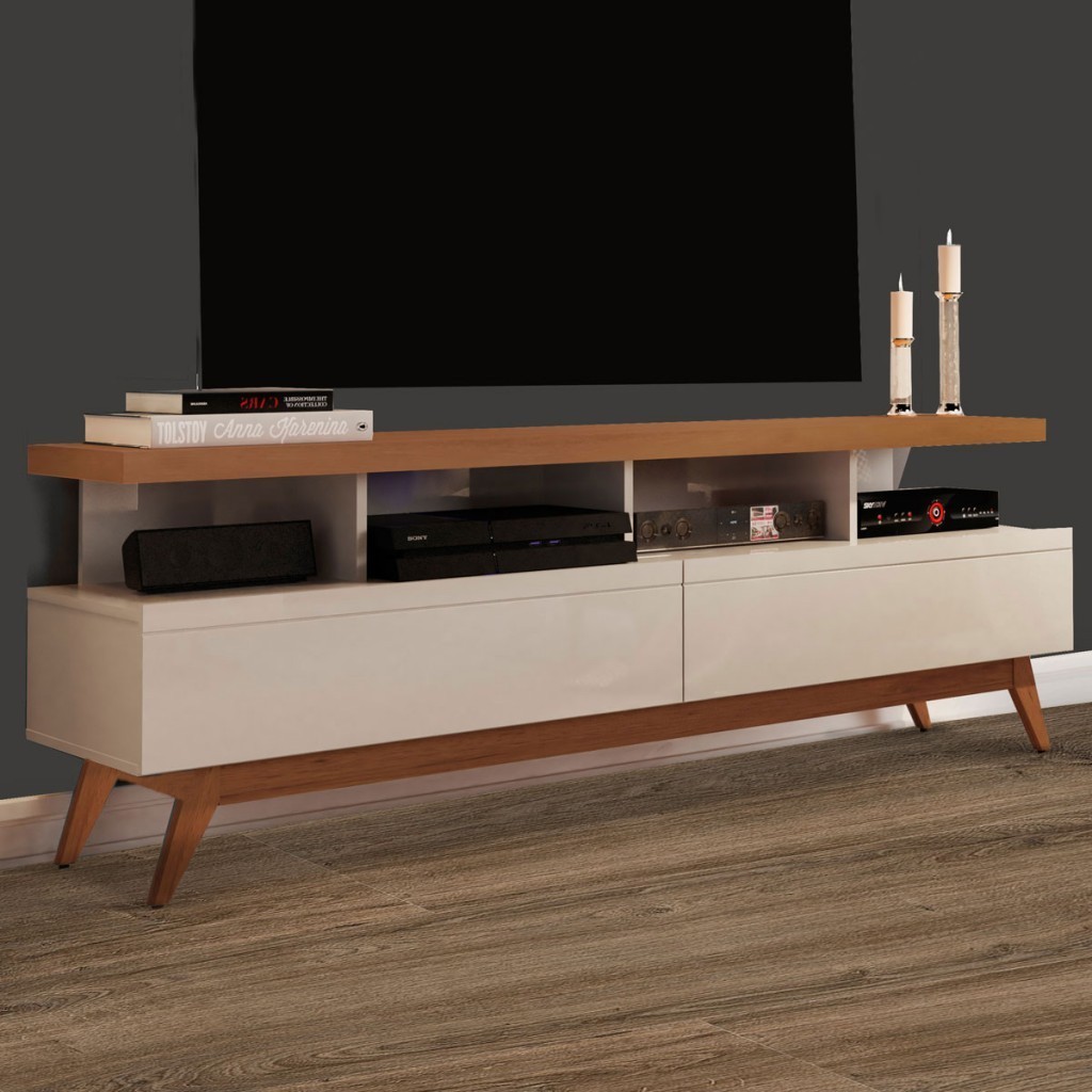 Rack para Tv até 60 Polegadas Vivare Wood 2 Gavetas em Oferta na Shopee