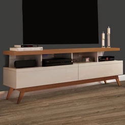 Rack para Tv até 60 Polegadas Vivare Wood 2 Gavetas