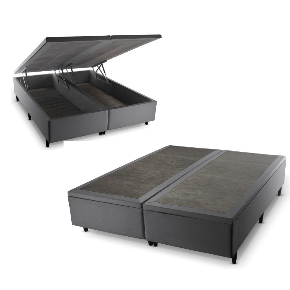 Box Baú Cinza Queen Size 158x198x45 - King House em Oferta na Shopee