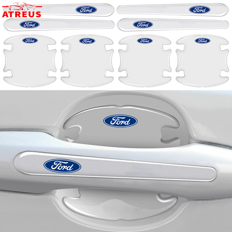 4/8Pcs Ford Autocolantes Protetores Contra Arranhões Na Porta Do Carro maçanetas de porta Invisible De Proteção Colisões Para Ford Ranger Ka Focus mk2 new Fiesta Fusion Ecosport Edge Territory