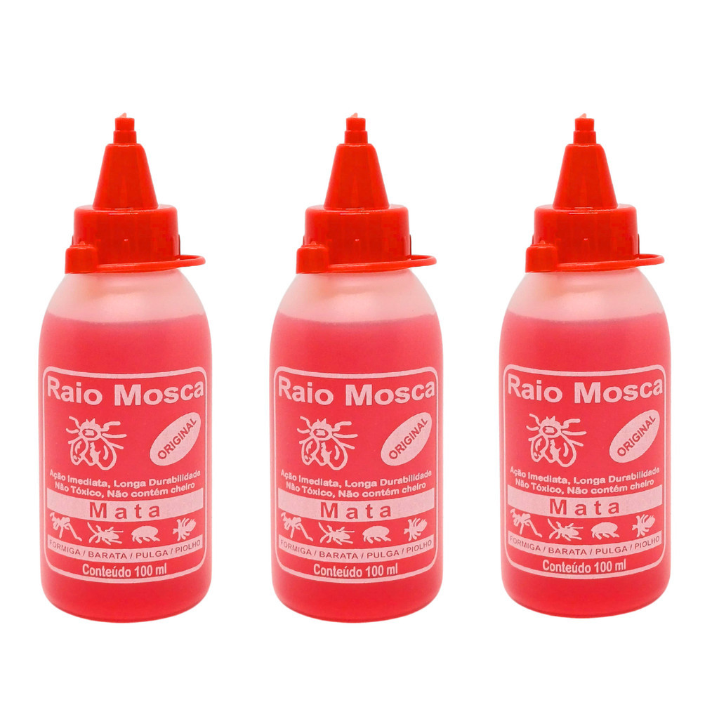 KIT 3UN Rai0 Terror Contra Piolho Pulga Mosca e Insetos 100ml