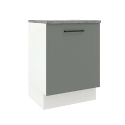 Balcão Armário de Cozinha 60 cm 1 Porta Branco/Cinza Agata Madesa