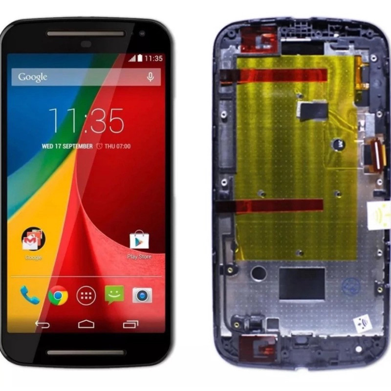 Tela Touch LCD Display Moto G2 com aro, Motorola xt1068, xt1069 preto com aro