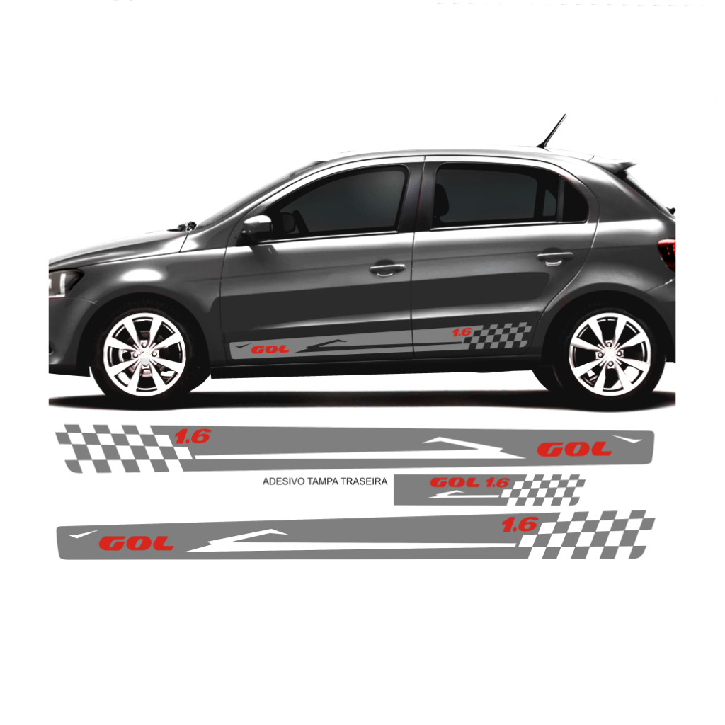 Kit Adesivo Para Gol G5 G6 G7 G2 G3 G4 G8 2 Ou 4 Portas Faixa Lateral Para Gol Carro Esportivo