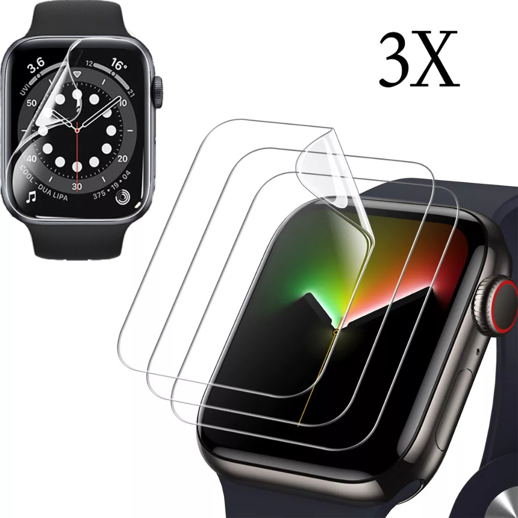 Kit Película Para relógio Apple Watch Ultra 3/SE 3 2 Series 11 10 9 8 7 6 5 4 49 45 41 40 44 42 38 Hidrogel