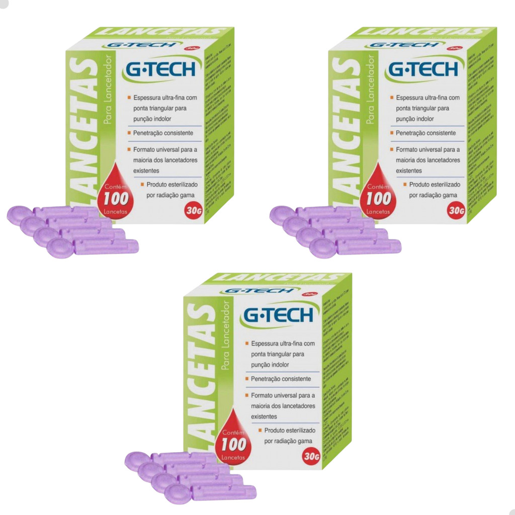 Kit Lancetas G-tech 30g 300 unidades