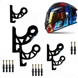 Kit 5 Suportes de Parede para Capacete Ganchos Multiuso Jaqueta Chave Mochila Bike Mtb Organização Fácil Casa Bonés Casa