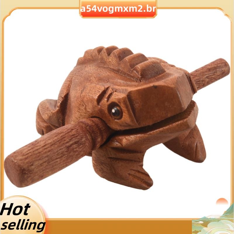 Brinquedo De Bloco De Tom De Sapo De Madeira Com Som Musical De Percussão Esculpida em Oferta na Shopee