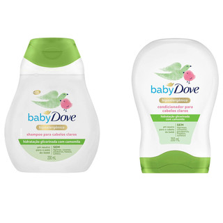 Kit Shampoo 200ml e Condicionador 200ml Dove Baby Hidratação Enriquecida Cabelos Claros em Oferta na Shopee