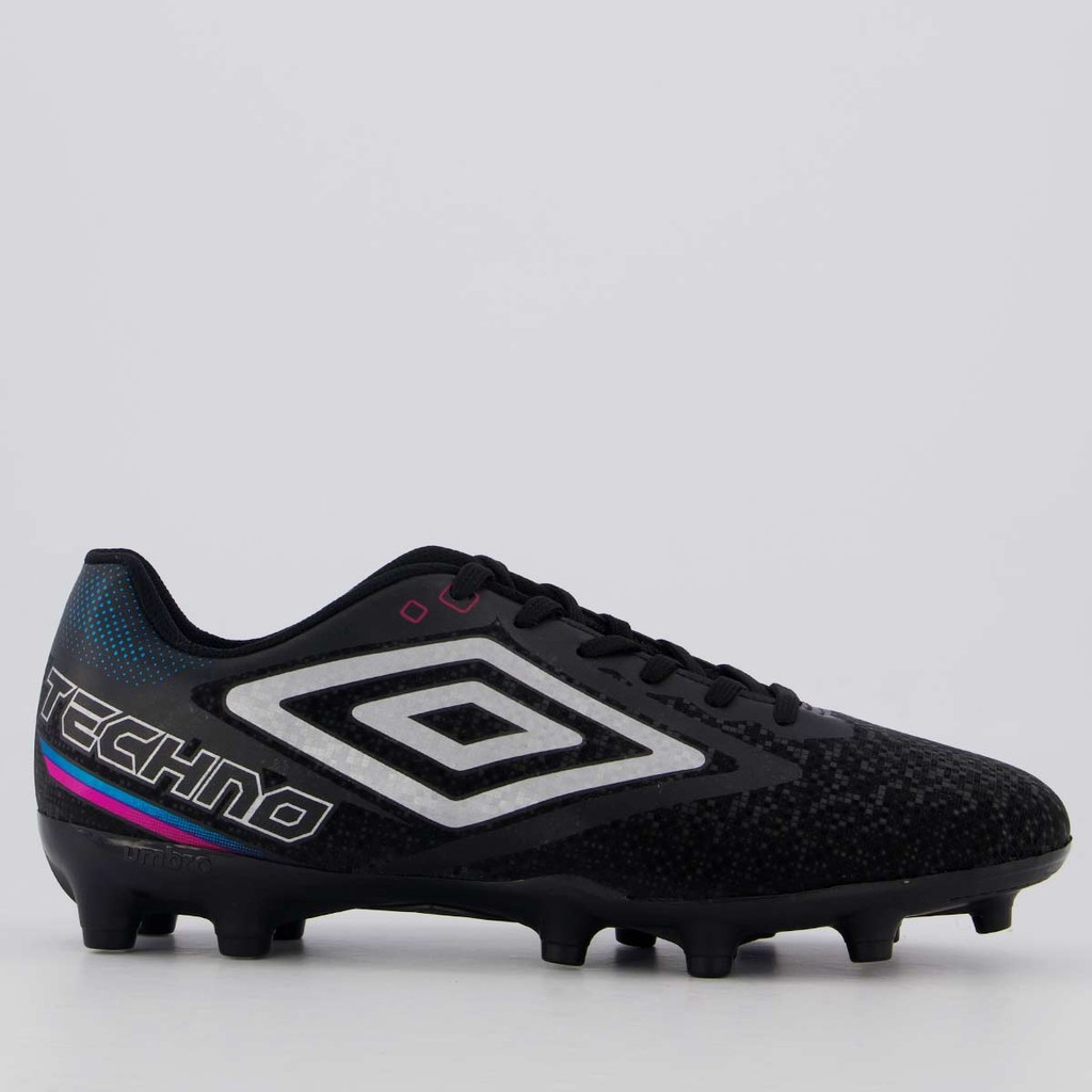 Chuteira Umbro Techno II Campo Preta e Cinza - Sports & Outdoors