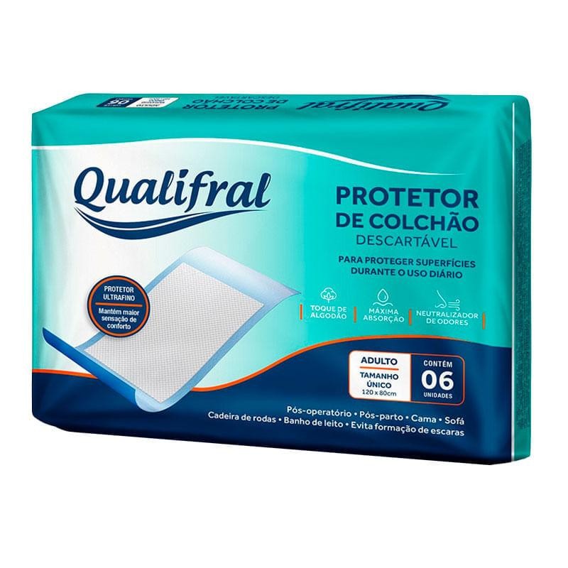 Protetor de Colchão Descartável Qualifral Ultra Fino Tamanho Único 6 Unidades em Oferta na Shopee