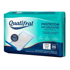 Protetor de Colchão Descartável Qualifral Ultra Fino Tamanho Único 6 Unidades