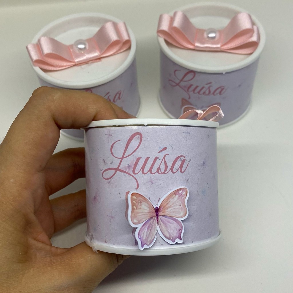 Tubolatas com Rotulo Pronto 6x5 Escolha o Tema / Jardim / Lembrancinha Personalizada / Maternidade / Festa/ Borboleta