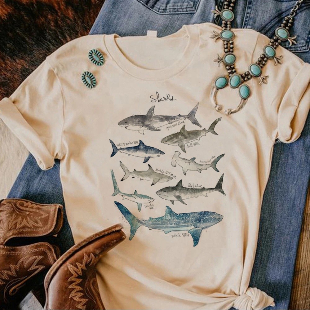 Camiseta Basica Unissex e tubaroes Baleias em Oferta na Shopee