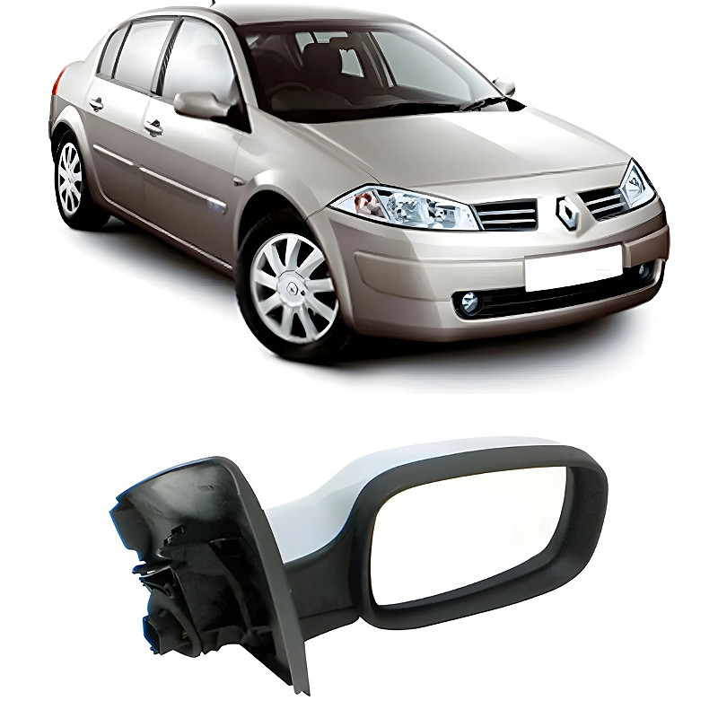 Retrovisor Mégane Elétrico 3 Fios C/Tampa (2006/2010) - Original FICOSA
