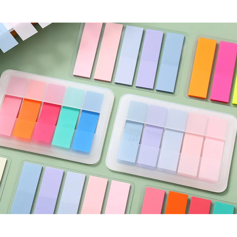 Marcador de Página 500 Folhas Autocolante Tons Paisteis Papelaria Fofa