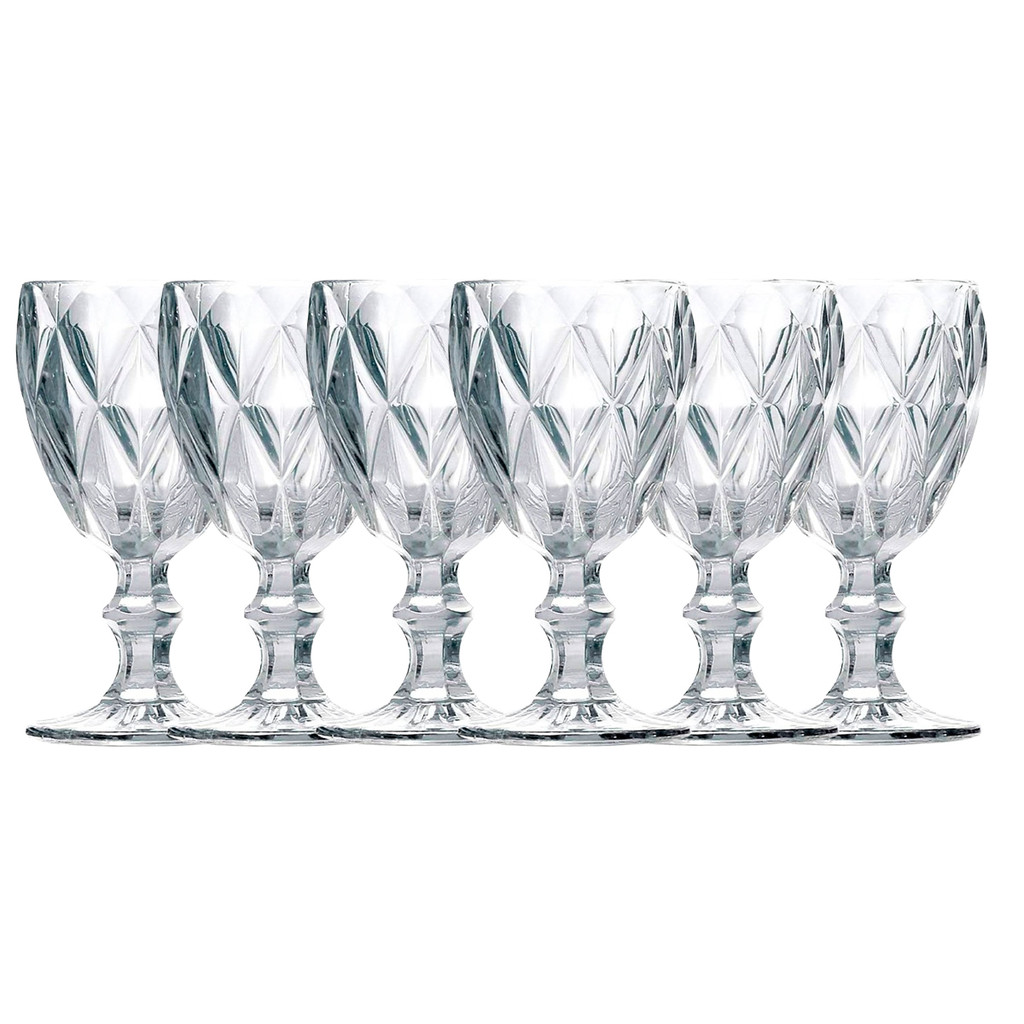 Jogo de Taça de Vidro Diamond 340mL Wellmix