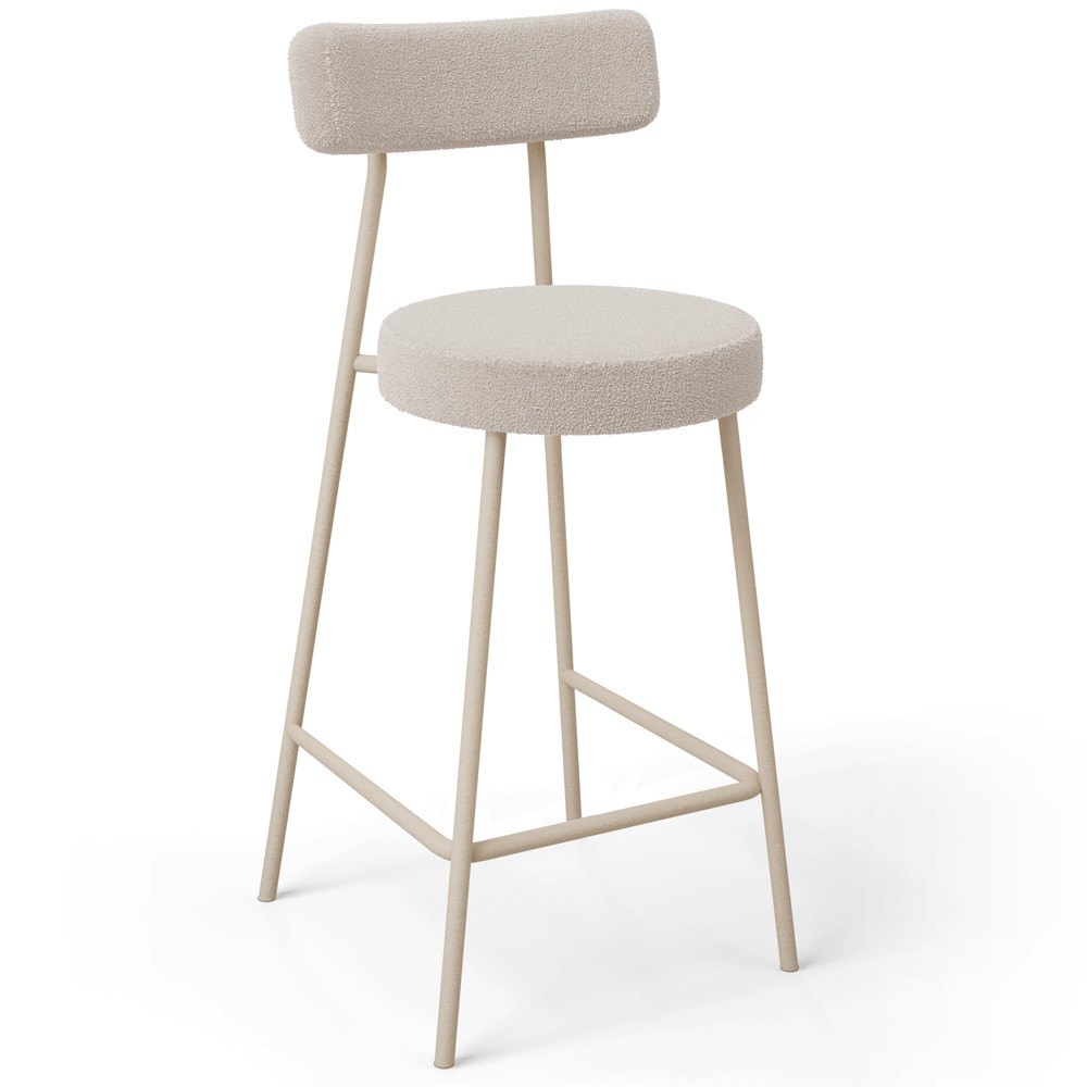 Banqueta Baixa Cozinha Sala Jantar Bancada Milão Arena L02 Bouclê Creme  - Lyam Decor em Oferta na Shopee