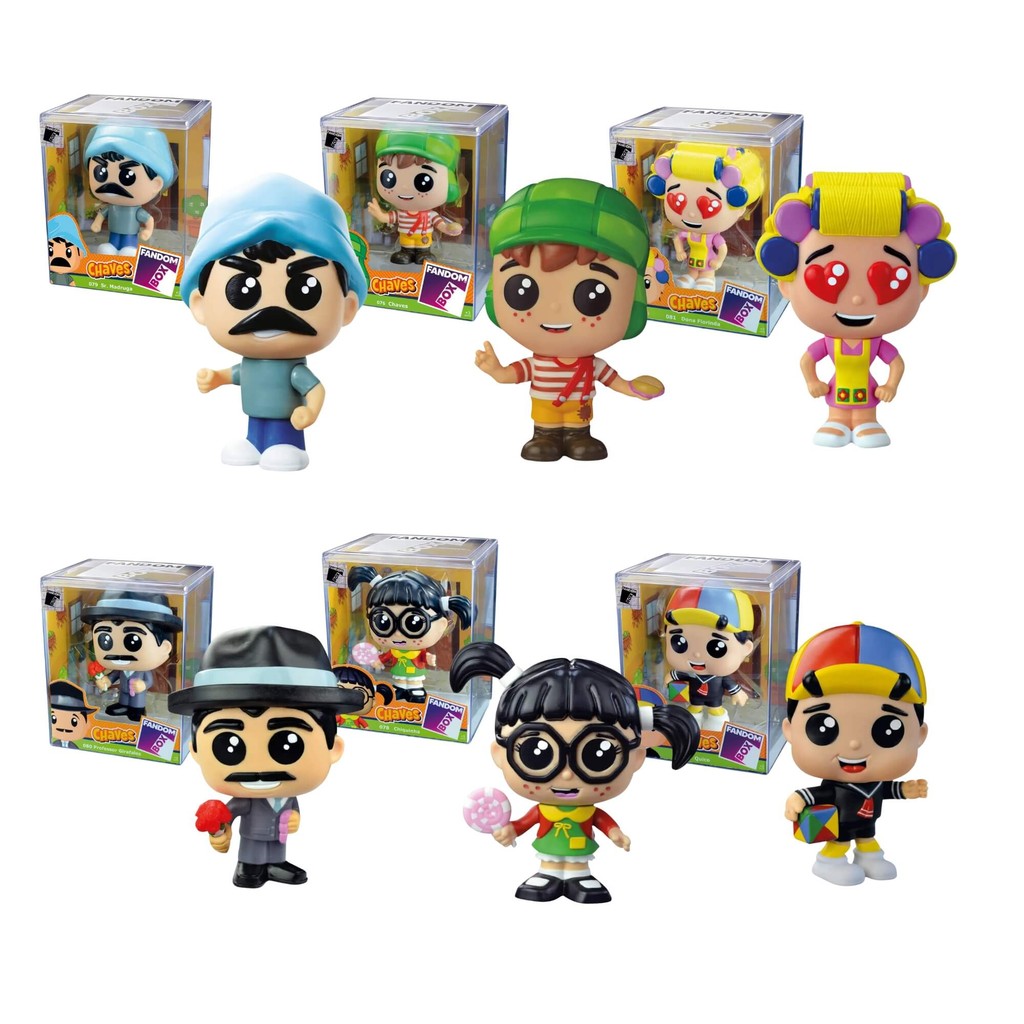 Kit Fandom Box Turma do Chaves Boneco Miniatura Colecionável 16cm Vinil Atóxico Lider - 3493