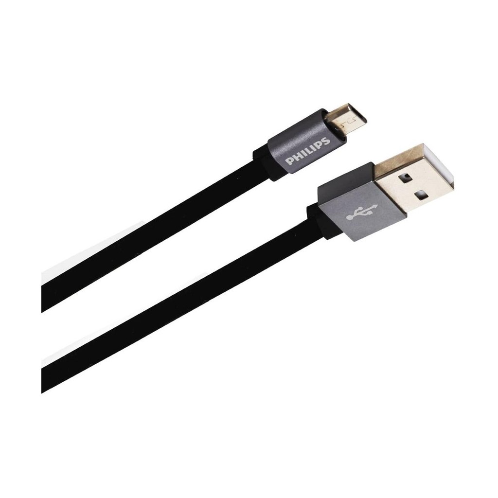 Cabo com Conector Philips Tipo USB para Micro USB Premium Preto 120CM