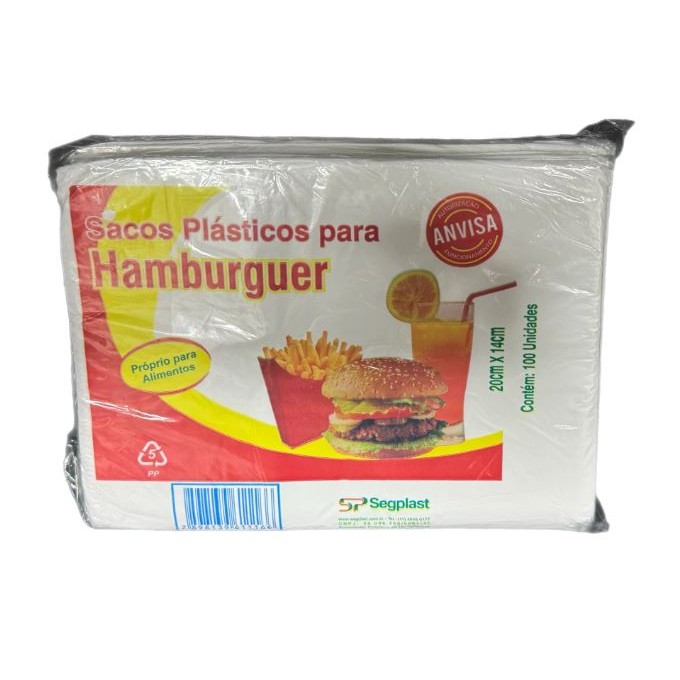 Sacos Plásticos para de Hamburguer 100 Unidades