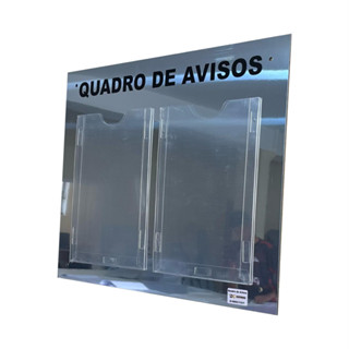 Quadro Aviso E Gestão Informátivo Meta Escritório 2 Displays A4 ACM Com Porta-Folhas Prata Espelhado em Oferta na Shopee