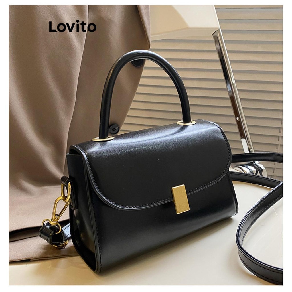 Lovito Elegante simples pequena bolsa quadrada estilo temperamento bolsa de ombro pequena ...