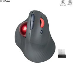 Rato Jomaa Bluetooth Trackball Mouse Recarregável 2.4G USB Sem Fio E Ergonômico Para PC Portátil Tablet Android