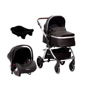 Carrinho Kansas Silver Premium Baby c/ Bebê Conforto e Base em Oferta na Shopee