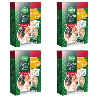 Kit 4 Un Aveia Flocos Finos Sem Glúten Vitao 170G em Oferta na Shopee