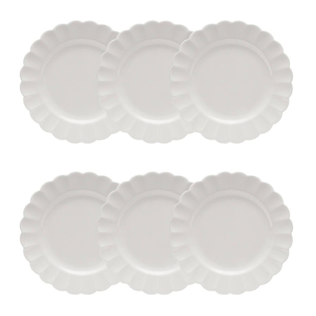 Jogo de 6 Pratos Sobremesa 22cm Oxford Flora Camélia