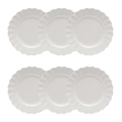 Jogo de 6 Pratos Sobremesa 22cm Oxford Flora Camélia