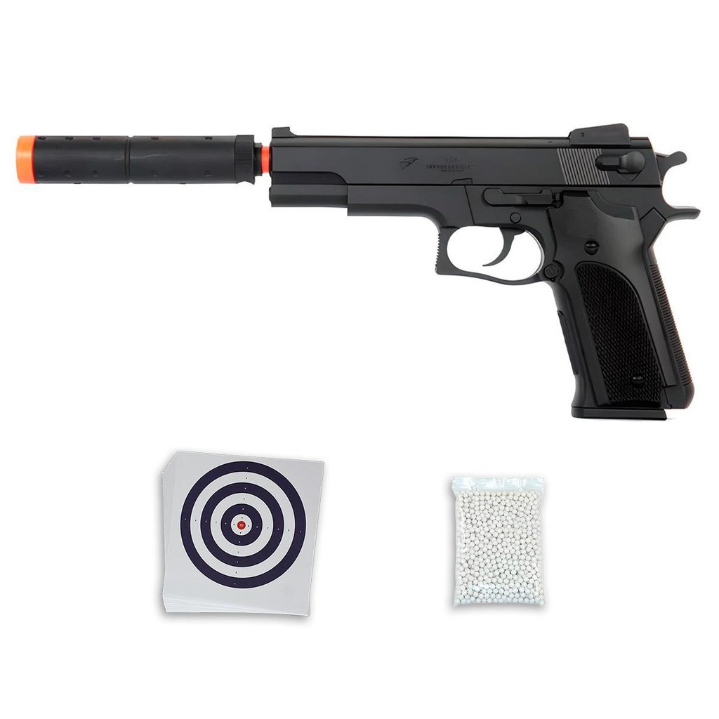 Pistola AirSoft Spring SW5906 M24 6mm Preta - Double Eagle + Esfera + Alvo em Oferta na Shopee