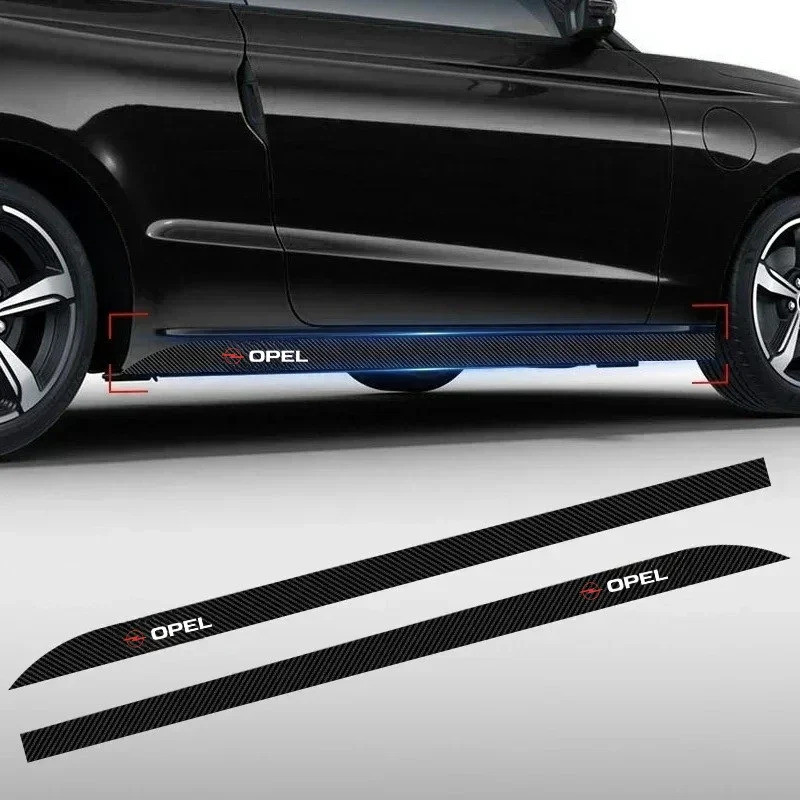 2 Pçs Porta Do Carro Saia Lateral Decalque De Fibra Carbono Arte Decalques Adesivos Para Opel Astra j Insignia g Corsa Z