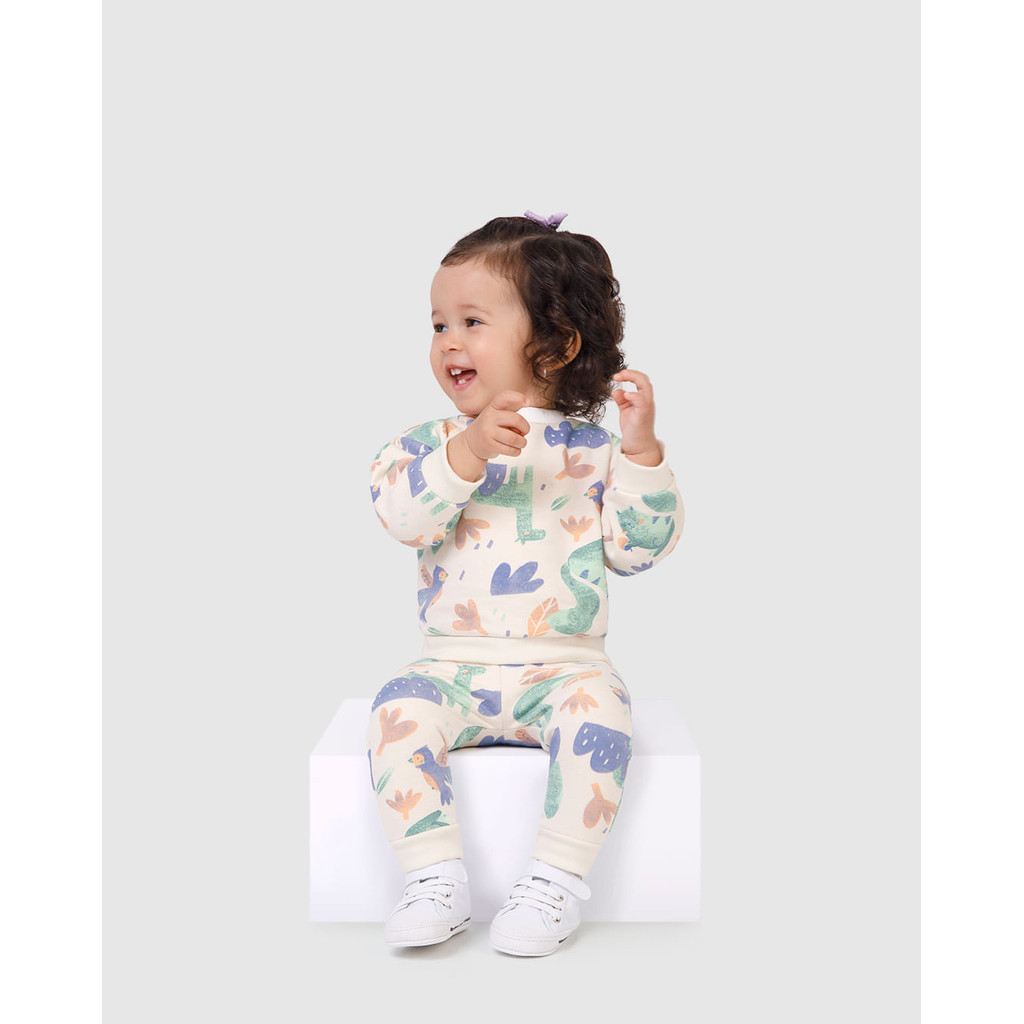 Conjunto Infantil Menina Estampado Em Moletom Flanelado Malwee Kids