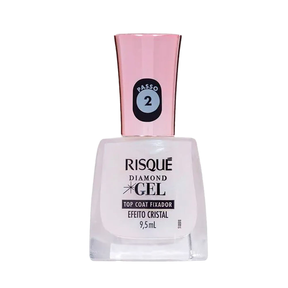 Top Coat Fixador Risqué Diamond Gel Efeito Cristal 9,5ml em Oferta na Shopee