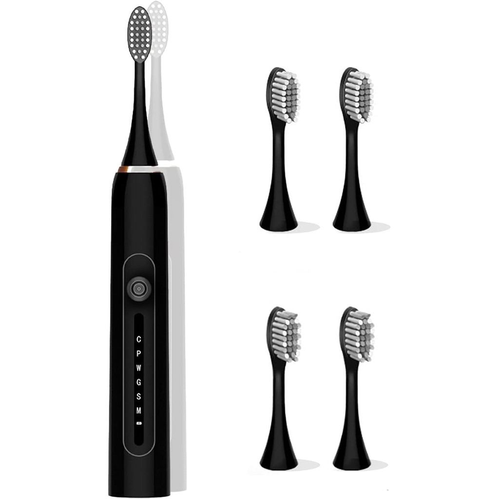 Escova de dentes elétrica sônica de baixo ruído, projetada ideal para adultos e crianças, 6 modos opcionais USB X-6 TOP