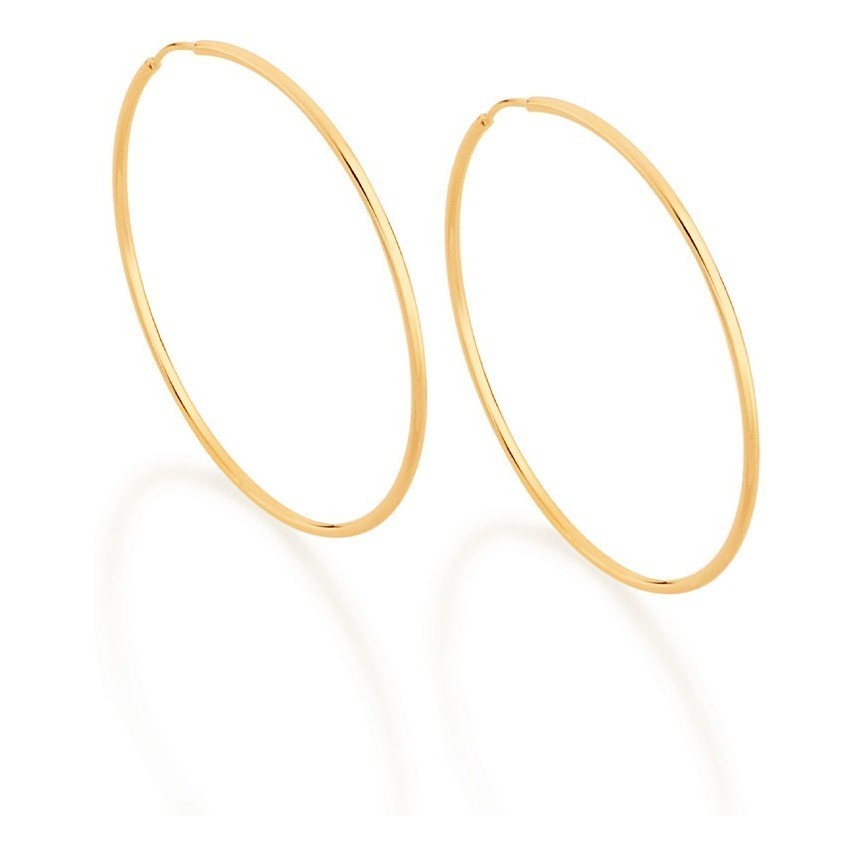 Brinco Argola Fina Grande. Med 5,0 Cm Rommanel 522014 em Oferta na Shopee