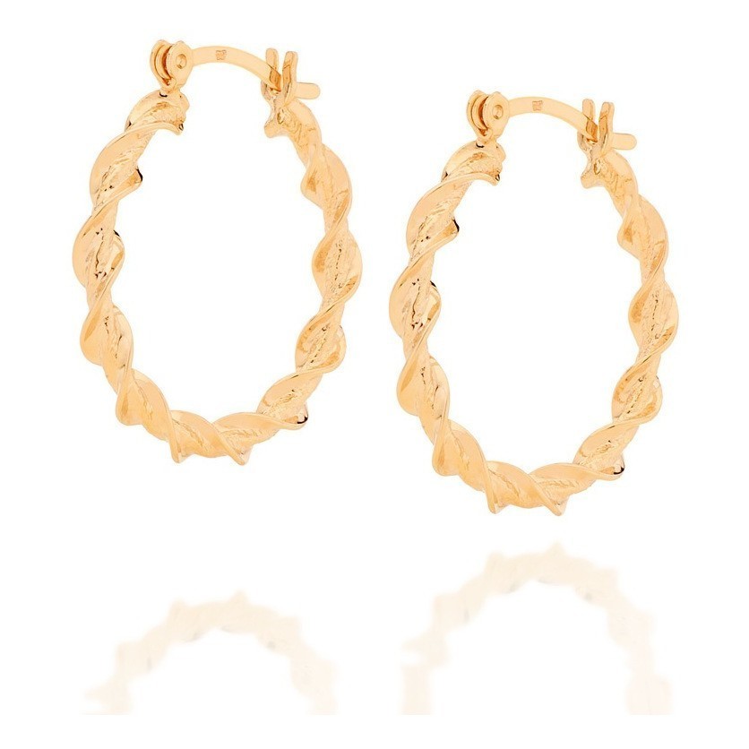 Brinco Argola Aro Torcido E Trabalhado Rommanel 526473 em Oferta na Shopee