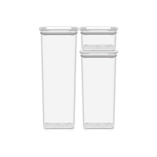 Conjunto 3 Potes Herméticos Coza Modo Cor Cristal em Oferta na Shopee