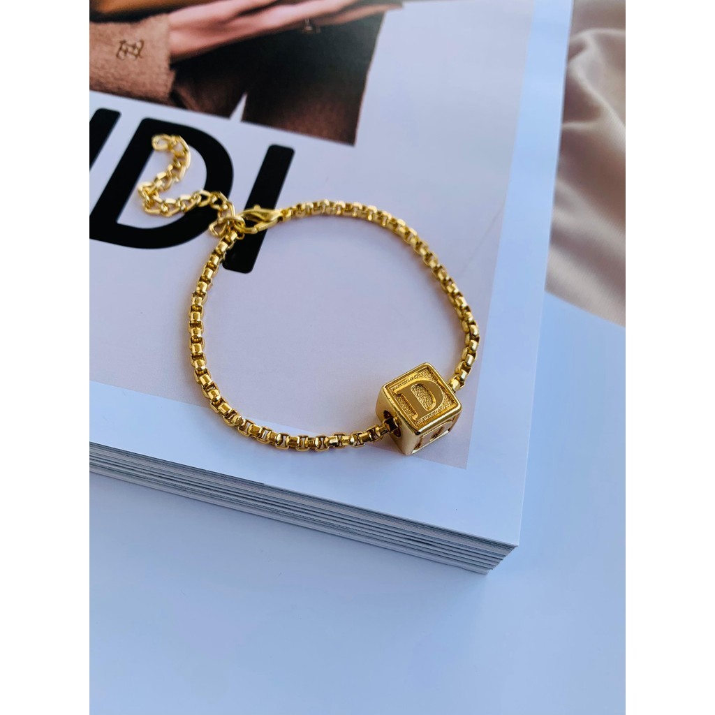 Pulseira Semi Joia Personalizada com letra D inicial do nome