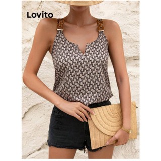 Lovito Blusa Boho Com Fivela Geométrica Para Mulheres LNL45026