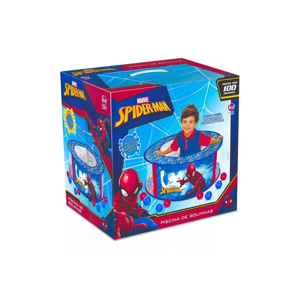 Piscina De Bolinhas Infantil C/ 100 Bolinhas Homem Aranha Spider Man - Lider Brinquedos