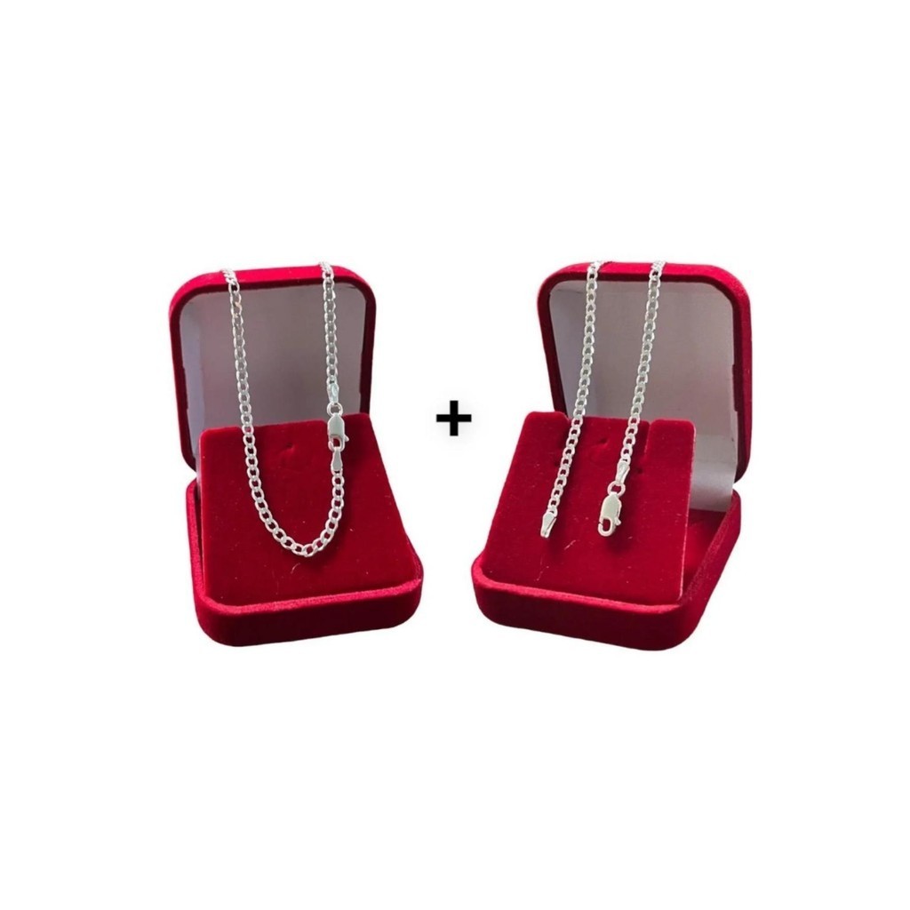 Conjunto Corrente E Pulseira Prata 925 Legitima Escama 70cm 2.4mm em Oferta na Shopee