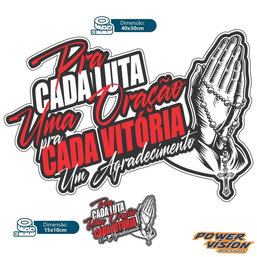 Adesivo Religioso Cada Luta uma Oração Decorativo Qualidade Premium Para Caminhão