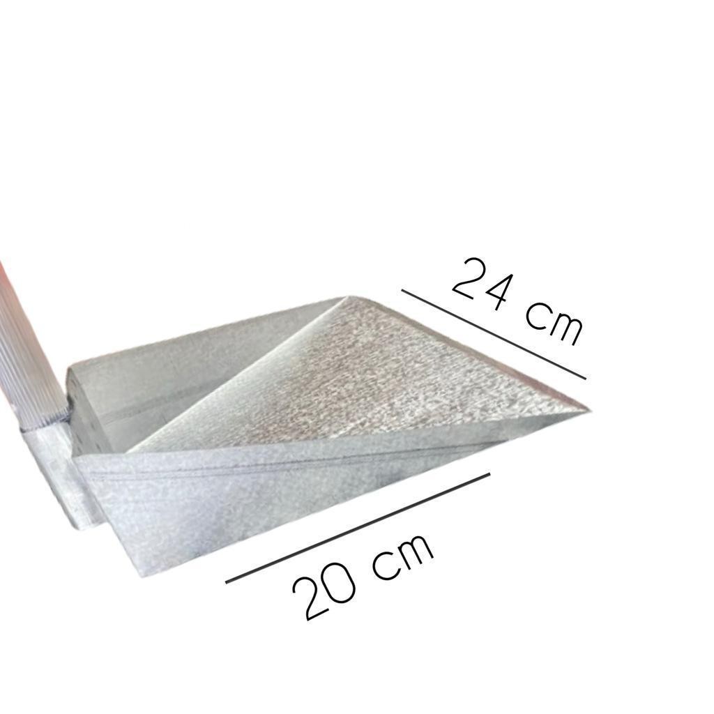 Pá de lixo Galvanizada com cabo de alumínio 80 CM - Manopla profissional emborrachada - PROMOÇÂO
