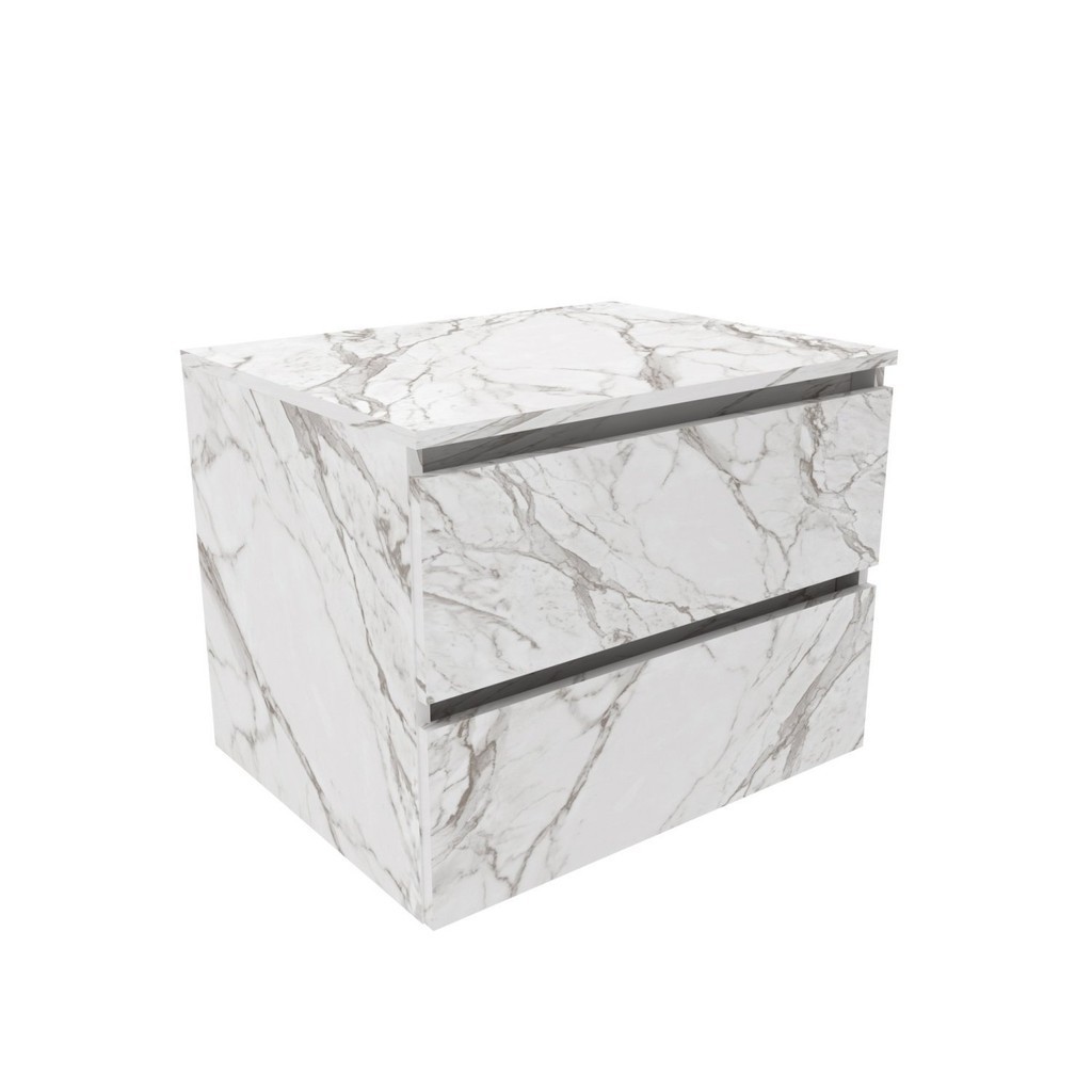Detalhes do Gabinete Suspenso para Banheiro 60cm 2 Gavetas BN3607  Mármore Branco