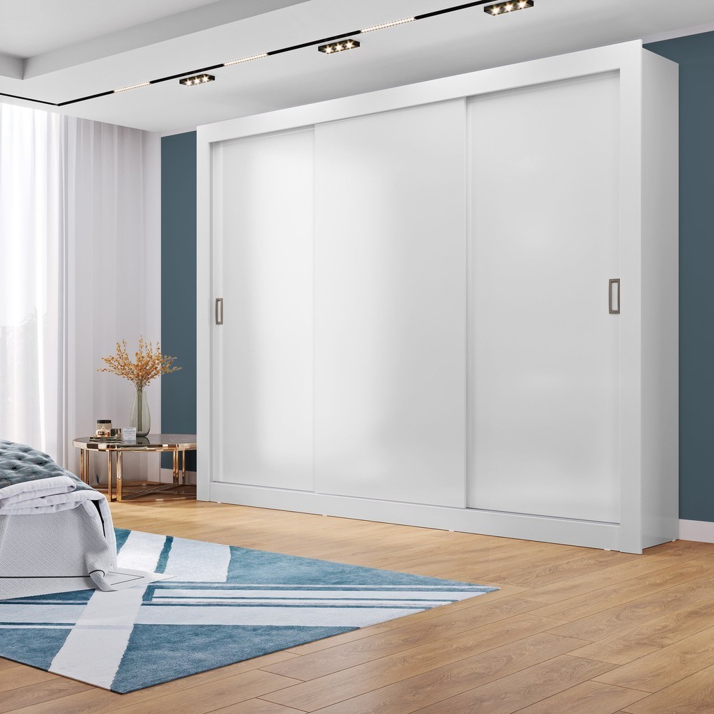 Guarda Roupa 3 Portas 4 Gavetas Serenity Yescasa Branco - Mom & Baby